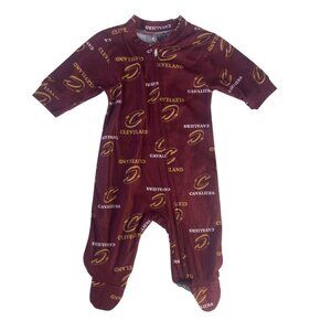 Cleveland Cavaliers NBA Footed Sleeper Baby 0-3 Months New One Piece Zip Up